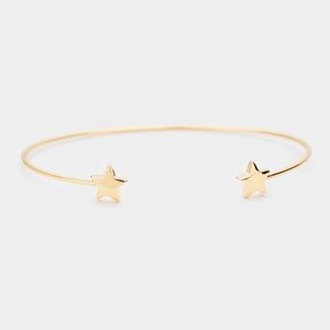 Gold Double Star Cuff Style Bracelet Jewelry